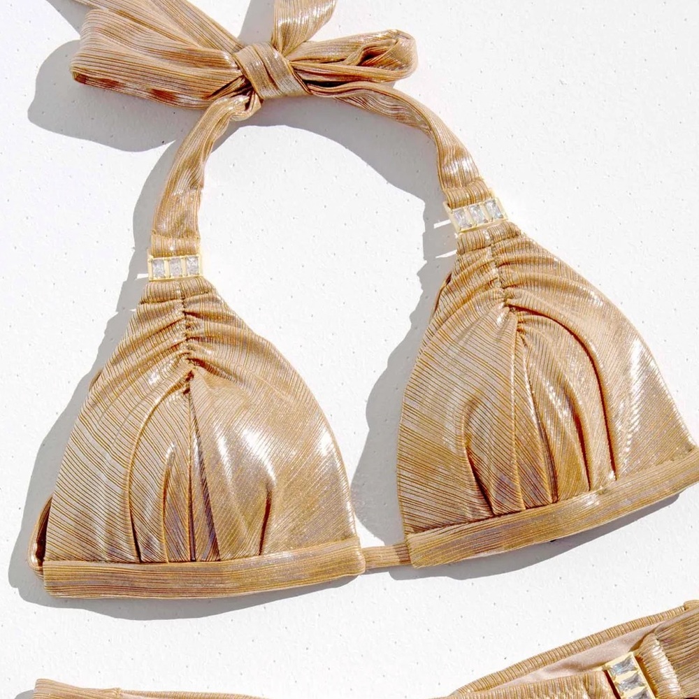New and unworn! Dolcessa Golden Starlight Bikini Top S Small - Picture 4 of 6